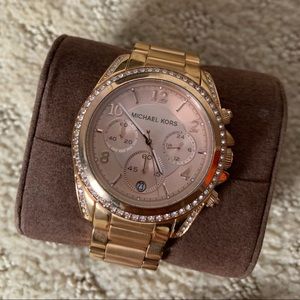 MICHAEL KORS ROSE GOLD RHINESTONE WATCH